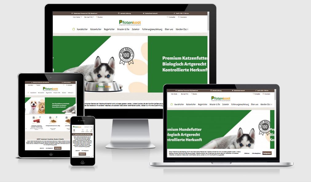 HAWEKO-Group GmbH, gestaltung einer Website für Pfotenkost