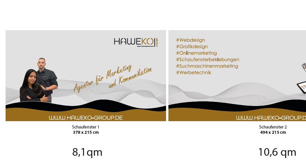 Schaufensterdesign als Vorschau der HAWEKO-Group GmbH
