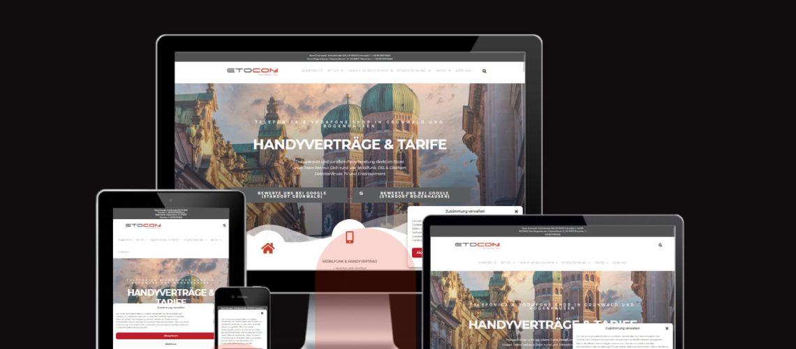 ETOCOM, Vodafone und Telefonica Händler aus München. Mit neue Website von HAWEKO-Group GmbH