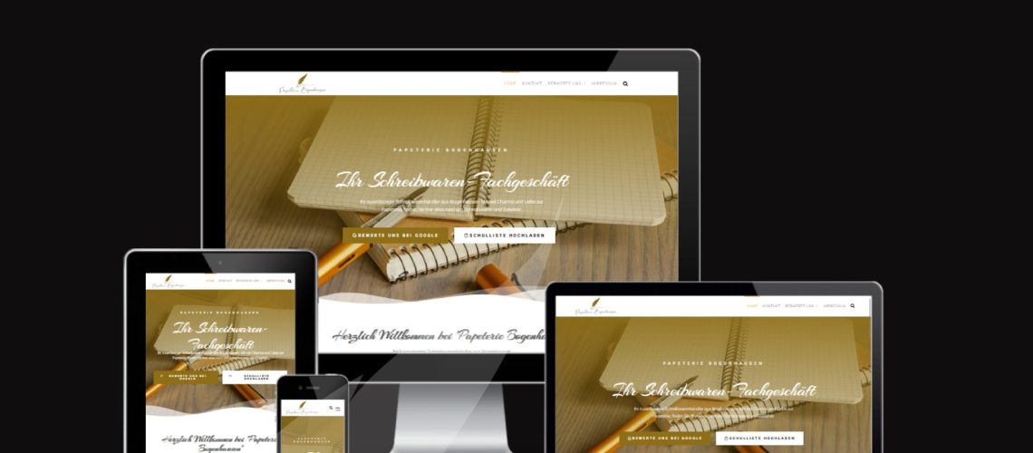 Neue Referenz, neue Website, Papeterie-Bogenhausen ab jetzt auch im Internet zu finden.